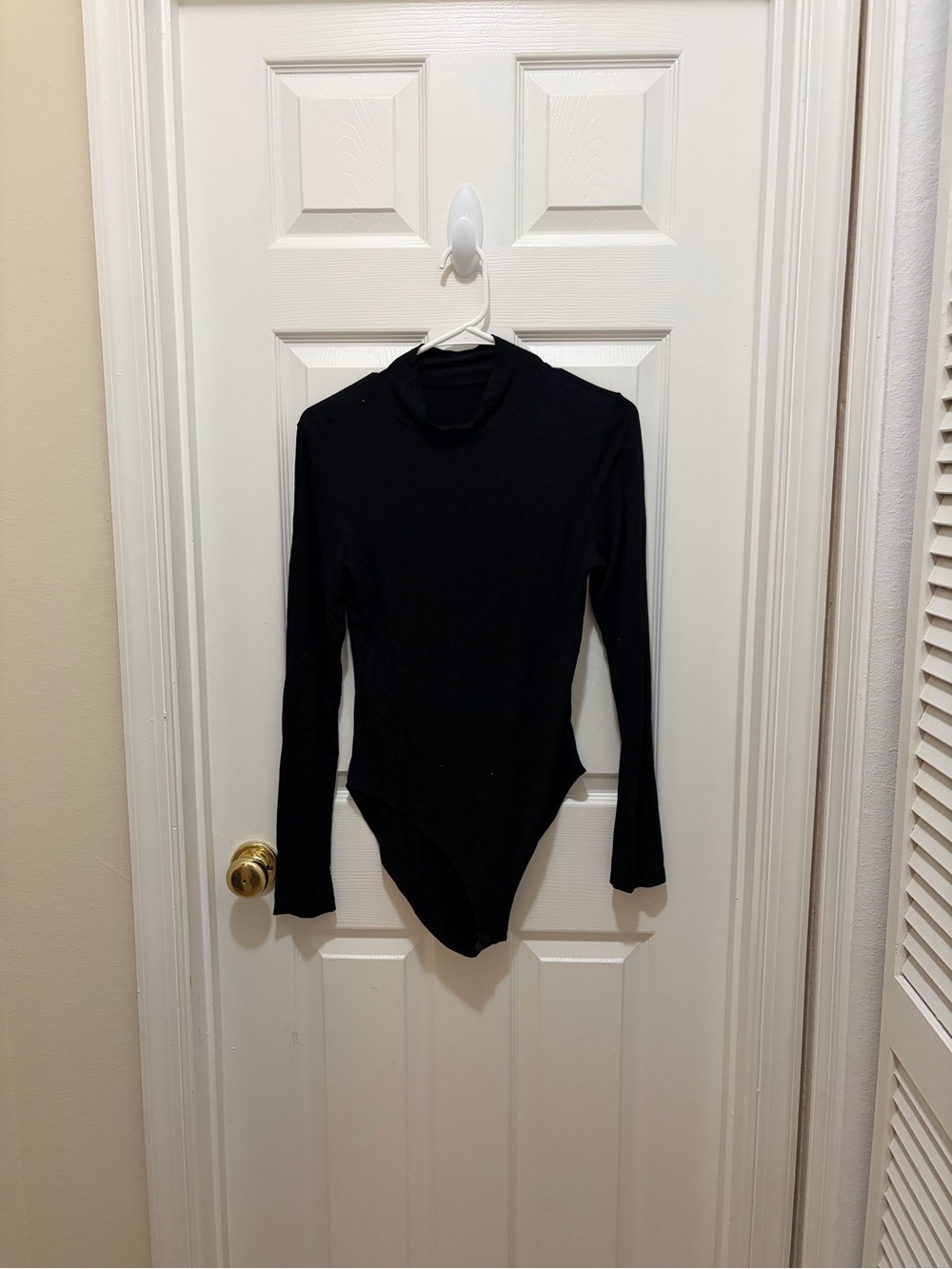Amazon Black Long Sleeve Mock Neck Bodysuit